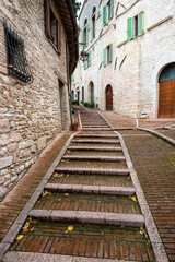 Fototapeta na wymiar Pedestrian Street in Assisi - Italy