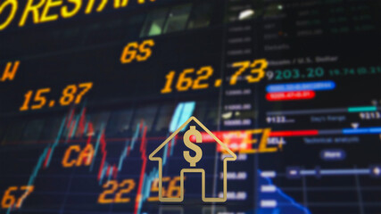 The home icon for property Business concept 3d rendering