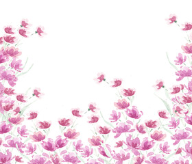 Obraz na płótnie Canvas Purple Rose Watercolor Flower Background