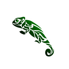 illustration vector graphic of tribal art tattoo chameleon