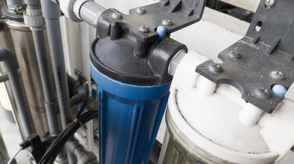 Instalaltion of water purification system for  water supply machine.Reverse osmosis water...