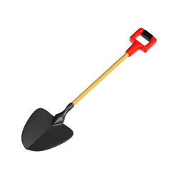 3d shovel illustration. set of 3D labor day icons.