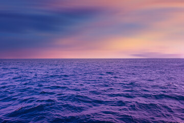 Sea ocean and cloudy sky background. sunset.