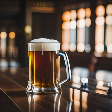 glass of beer on table