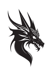 Dragon head, black silhouette