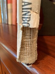 A book spine falling apart 

