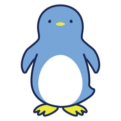 シンプルなペンギンの正面向きのイラスト