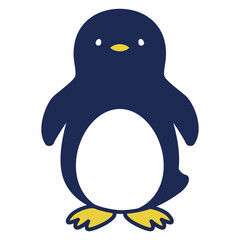 シンプルなペンギンの正面向きのイラスト