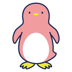 シンプルなペンギンの正面向きのイラスト