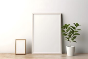 Neutral and Balanced Gallery Ambiance Frame Mockup, generative, ai