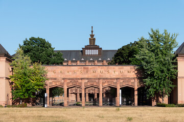 The Entrance of Grassi Museum in Leipzig, Germany in Summer