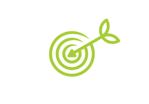 target leaf logo design. focus growth concept symbol icon vector