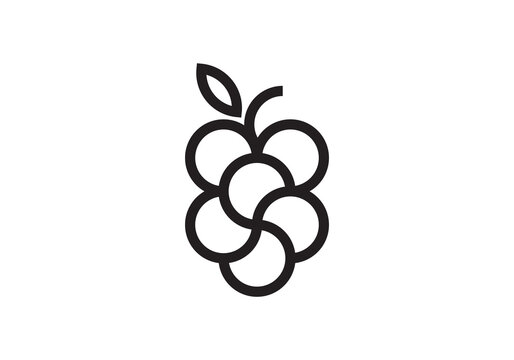 simple modern grape logo design