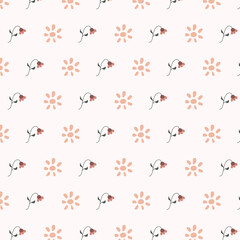 Simple flower doodle seamless pattern Hand drawn . Seamless abstract floral pattern.
Cute seamless floral patterns. Vector seamless flower pattern