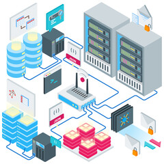 backend isometric illustration