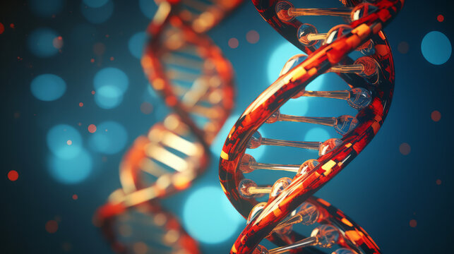 DNA - Spiral DNA - Science - Created with Generative AI technology.