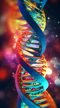 DNA - Spiral DNA - Science - Created with Generative AI technology.