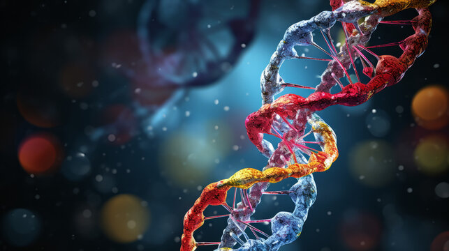 DNA - Spiral DNA - Science - Created with Generative AI technology.