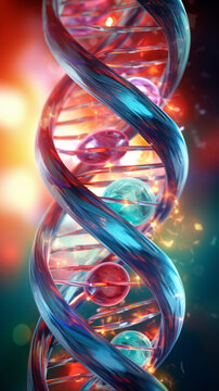 DNA - Spiral DNA - Science - Created with Generative AI technology.