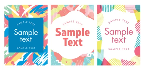 Gardinen Pop Art カラフルポップなカードデザインテンプレートセット  © まるまる