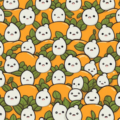 Fototapeta premium Halloween digital paper with ghosts and pumpkins