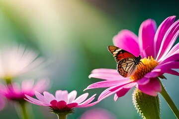 Beautiful pink flower anemones AI Generated