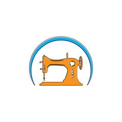 Tailor vector logo design. Sewing old machine icon