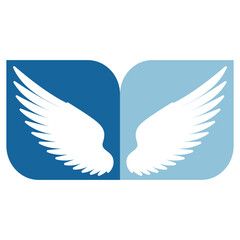Fototapeta na wymiar Bird wings illustration logo.