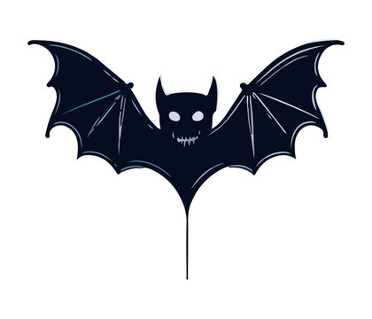 Flying Bat Vector art  , Isolated on white background customize shape use own design.