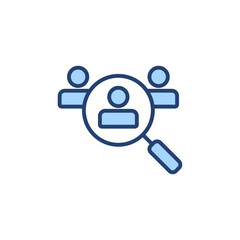 Obraz premium Hiring icon vector. Search job vacancy sign and symbol. Human resources concept. Recruitment
