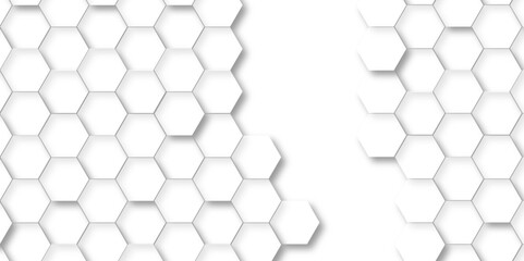 Background with hexagons and seamaless Abstract background hexagons. 3d Hexagonal structure futuristic white background and Embossed Hexagon , honeycomb white Background ,light and shadow ,Vector.