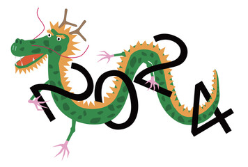 令和六年の年賀状のテンプレート素材。