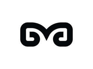 minimal ram head logo design