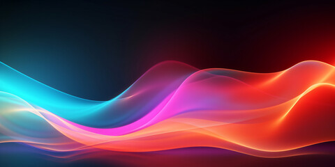 Abstract colorful background with neon rays of light created with AI	