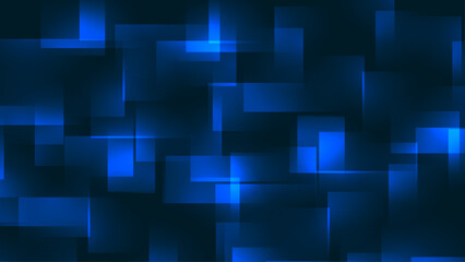 Glowing color rectangles collection on dark blue background shining object banners