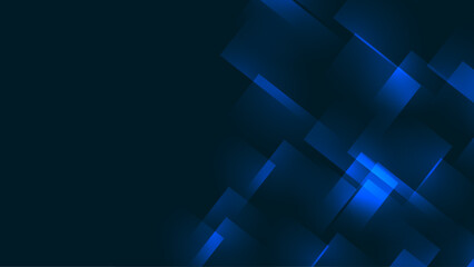 Obraz premium Glowing color rectangles collection on dark blue background shining object banners
