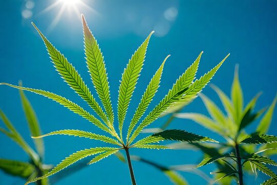 hennep plant leaf outdoor generated by AI tool