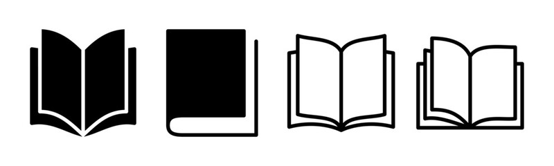 Book icon set illustration. open book sign and symbol. ebook icon