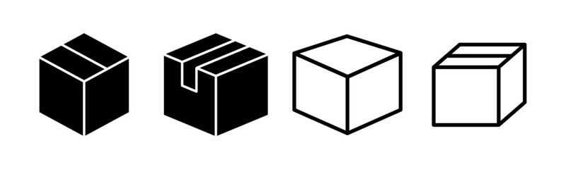 Box icon set illustration. box sign and symbol, parcel, package