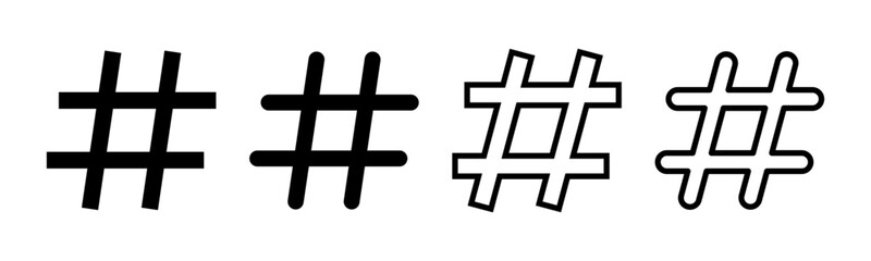 Fototapeta premium Hashtag icon set illustration. hashtag sign and symbol