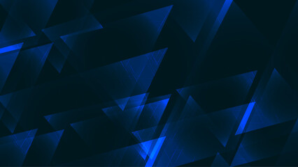 Dark blue triangle shapes polygonal geometric mosaic grid abstract and waves background