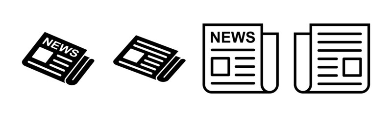 Newspaper icon set illustration. news paper sign and symbolign