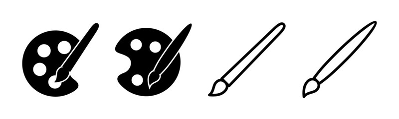 Paint icon set illustration. paint brush sign and symbol. paint roller icon vector