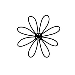 Doodle flower. Hand drawn line sketch flowers collection