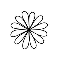 Fototapeta na wymiar Doodle flower. Hand drawn line sketch flowers collection