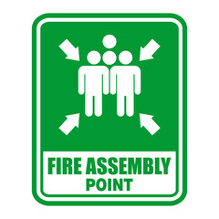 Fire Assembly Point, sticker and sign vector