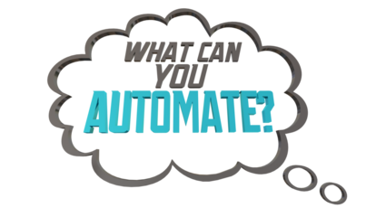 What Can You Automate Thought Cloud Bubble AI Artificial Intelligence Task Automation 3d Illustration