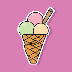 Ice cream milk sweet summer dessert cold gelato sundae cone scoop frozen delicious dairy favor