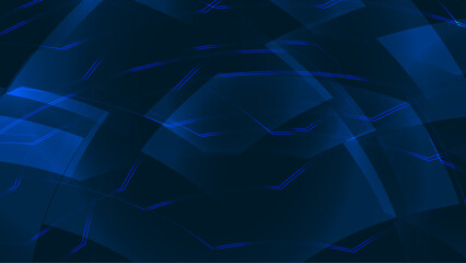 Obraz premium Neon hexagon textures on geometrical blue background.