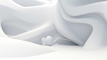 Several white ovals in a white world of gypsum abstract waveforms for mocap